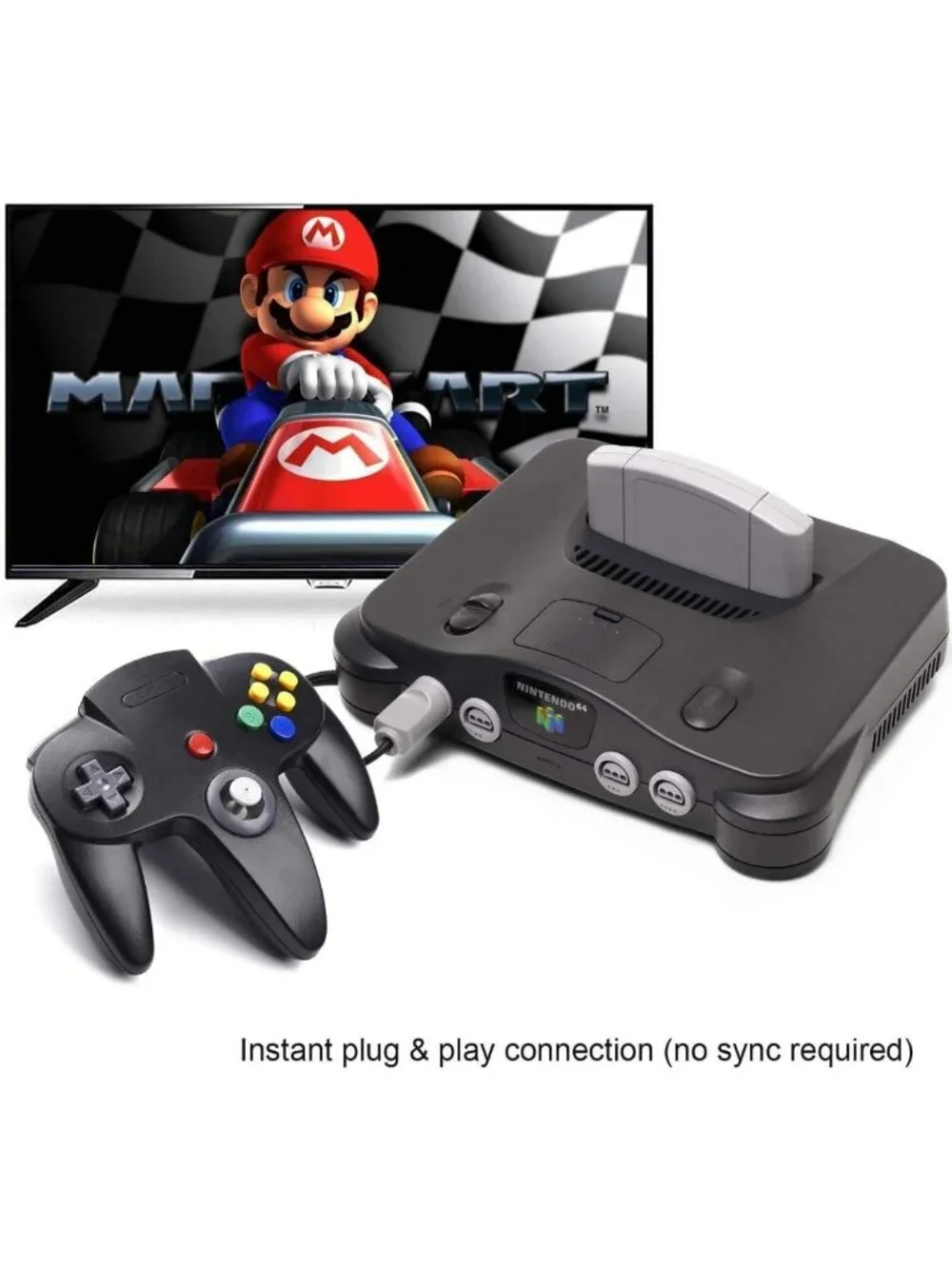 2x Retro Wired N64 Gamepad Controllers - Classic Joystick for Nintendo Console